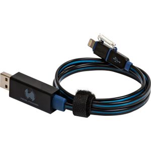 REALPOWER gegevenskabel LED blauw micro-USB auf Lightning