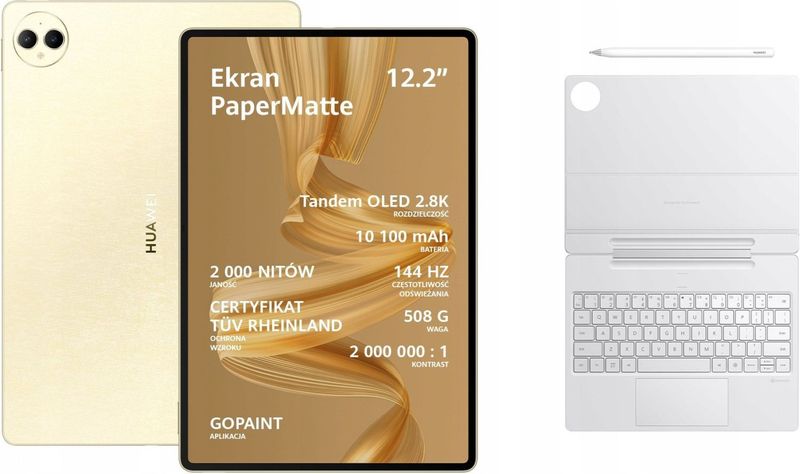 Huawei MatePad Pro 12,2 inch 12/512GB PaperMatte goud + toetsenbord + rysik