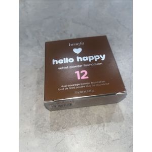 Benefit , Hello Happy Velvet, Matte Finish, Compact Foundation, 12, donker Warm, 7 g voor Women