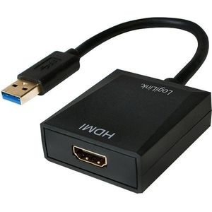 LogiLink kabeladapters/verloopstukjes USB 3.0/HDMI, Black