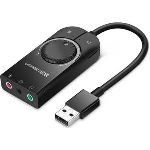 UGREEN External USB audio card 15cm (zwart)