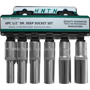 Honiton serie nasadek 6-kątnych 1/2 inch 10-19mm długich 6 stuks (H4006)