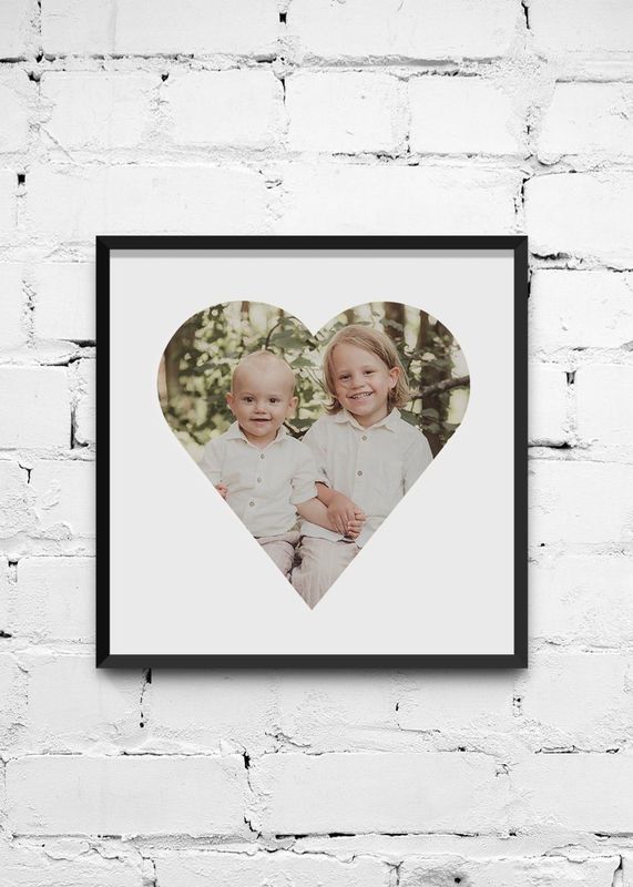 FOCUS rand Passepartout 40x40 / Heart 30 dia Polar wit