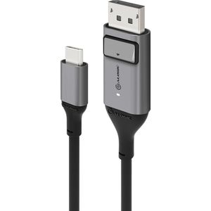 Alogic ULCDP01-SGR video kabel adapter 1 m DisplayPort USB Type-C Zwart, Grijs
