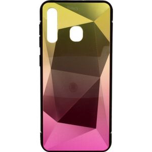Mocco Stone Ombre Back Case Silicone Case met gradient kleur voor Samsung A705 Galaxy A70 geel - roze