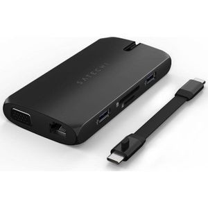 SATECHI Adapter USB USB-C On-the-Go Multiport Adapter zwart | MacBook M1 M2