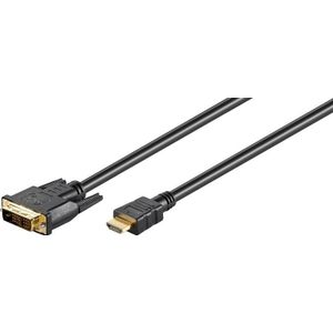 goobay Cable DVI-D 18+1/HDMI A M/M 1m zwart