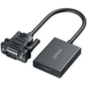 UGREEN 50945 video kabel adapter 0,15 m VGA (D-Sub) HDMI + USB-C + 3.5mm Zwart