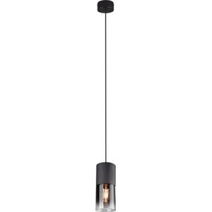 Trio hanglamp Robin 10 cm E27 staal/glas 28W zwart