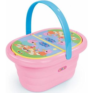 Smoby - Peppa Pig 310589 Picknickmand – Draaggreep – 21-delige Accessoires