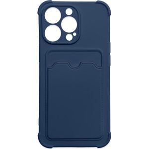 Hurtel Card Armor Case etui hoes voor Samsung Galaxy A32 4G portemonnee na kaartenę siliconen pancerne etui Air Bag marineblauw