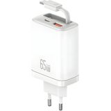 USAMS oplader netwerk Xiang Series CC299 65W 1xUSB-C 1xUSB-A + kabel USB-C wit