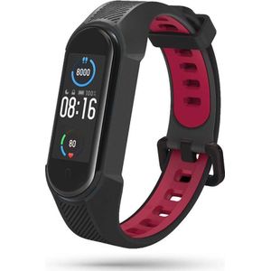 Tech-Protect band voor Mi Band 5/6 Armour zwart/rood