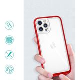 Hurtel Clear 3in1 case voor iPhone 12 Pro gel cover met frame rood