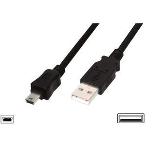 Digitus Mini USB 2.0 connection cable - USB Type-A male/Mini USB Type-B (5-pin) male - 1 m