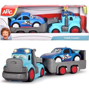 Abc Teddi Trucker Met Aanhangwagen 60Cm Licht En Geluid