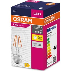 Ledvance LED bulb E27 4W/827 E27 VALUE CL A FIL 40 non-dim 4W/827 4058075439856