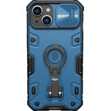 Nillkin CamShield Armor Pro Case etui iPhone 14 Plus gepantserd hoes met osłoną na aparat ring standaard blauw