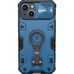 Nillkin CamShield Armor Pro Case etui iPhone 14 Plus gepantserd hoes met osłoną na aparat ring standaard blauw
