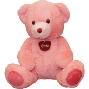TULILO Plush speelgoed Teddy Bear Olaf roze 34 cm