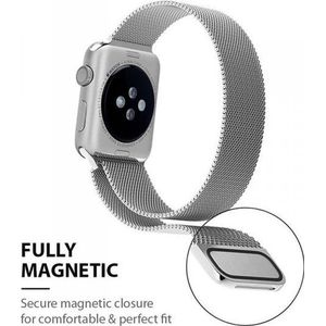 Crong Milano Steel - band van RVS Apple Watch 38/40 mm (zwart)