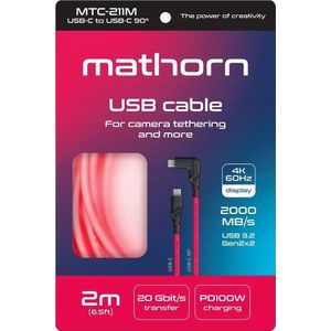 C2G Kabel USB Kabel fotografie Mathorn MTC-211M 2m 20Gbps 4K 60Hz PD100W USB C-C90 Magenta