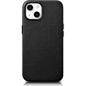 iCarer Case Leather hoes etui met naturalnej huid voor iPhone 14 zwart (WMI14220705-BK) (kompatybilne met MagSafe)
