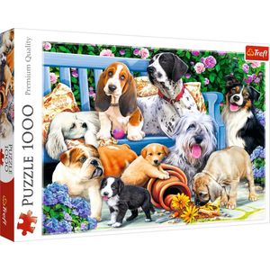 Honden in tuin, 1000 stukjes Puzzel