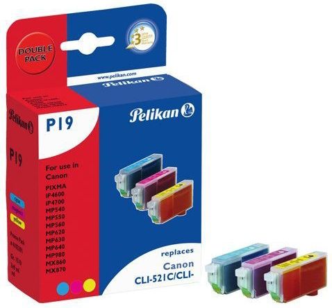 Pelikan SUP :Ink 4103291 Canon CLI-521 PROMO. C/M/Y