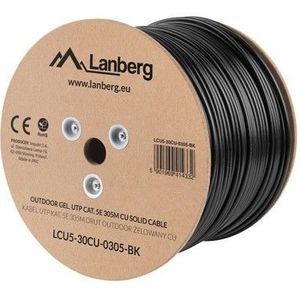 Lanberg UTP solid outdoor gel. cable, CU, cat. 5e, 305m, grijs