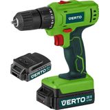 VERTO Cordless drill driver 2 x 20V, Li-Ion/1.5Ah, case