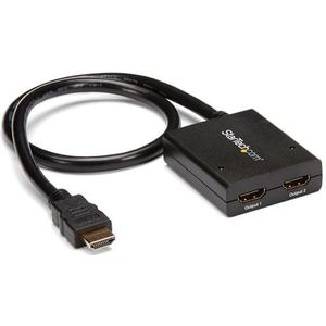 StarTech 4K HDMI 2-poorts videosplitter – 1x2 HDMI splitter – Gevoed door USB-kabel of voedingsadapter – 4K 30 Hz