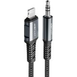 Acefast Kabel USB Lightning - mini Jack 3.5 mm 1.2 m grijs (6974316280590)