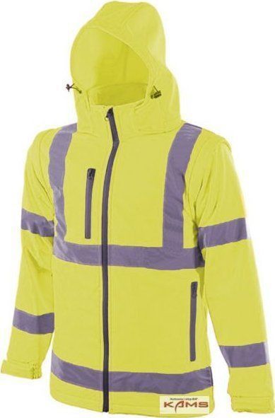 Ardon REF 501 - kurtka softshelowa wysokiej widoczności 2 in 1 met odpinanymi rękawami - geel H8905 M