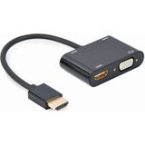 Gembird HDMI male to HDMI female + VGA female adapter met audio en extra power port