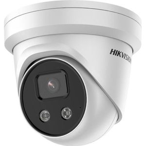 Hikvision camera IP dome DS-2CD2346G2-IU(C) F6 (balta, 4 MP, 30 m. IR| 30 m. LED, AcuSense)