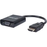 Manhattan 151436 video kabel adapter 0,3 m HDMI Type A (Standaard) VGA (D-Sub) Zwart