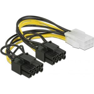 Delock PCI Express power cable 6 pin female > 2 x 8 pin male 15 cm