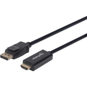 Manhattan 153201 video kabel adapter 1,8 m DisplayPort HDMI Zwart