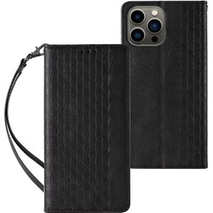 Hurtel Magnet Strap Case etui Samsung Galaxy S23 hoes met klapką portemonnee mini riem standaard zwart