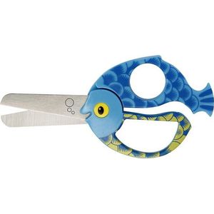 Fiskars Kinderschaar met dierenmotief 13 cm blauw/groen