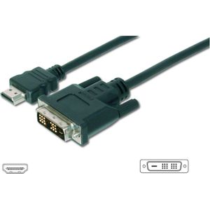 Digitus HDMI adapterkabel Typ A-DVI 3m Full HD