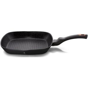 BerlingerHaus GRILLING PAN GRANITE 28cm BERLINGER HAUS Zwart ROSE BH-1636 - Pan + steelpan - Zwart