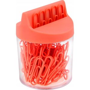 Victory Office Product Spinacze okrągłe 28mm S 6028M100-065 neon pomarańczowe metalowepowlekane w container magnetycznym 100 stuks