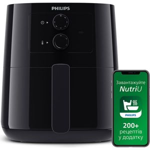 Philips Essential Rapid Air-technologie, 0,8 kg, 4,1 l, zwarte Airfryer