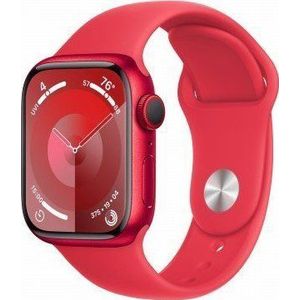 Apple Watch Series 9 GPS + Cellular 41mm (PRODUCT)rood Aluminium Case met (PRODUCT)rood Sport Band - M/L