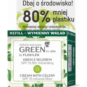 FLOSLEK groen voor Skin crème met selerem na dag Spf15 Refill