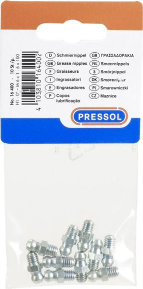 Pressol Smeernippel Recht H1 M10X1 - 10 St 16 404