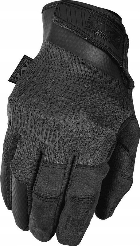 Mechanix Wear Pirštinės Mechanix Specialty 0.5 visos juodos S 0,5mm storio delnas. Velcro, dirbtinė oda, TrekDry®, Lycra