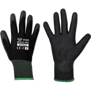 Bradas handschoenen veiligheid PURE zwart PRO poliuretan, maat 9